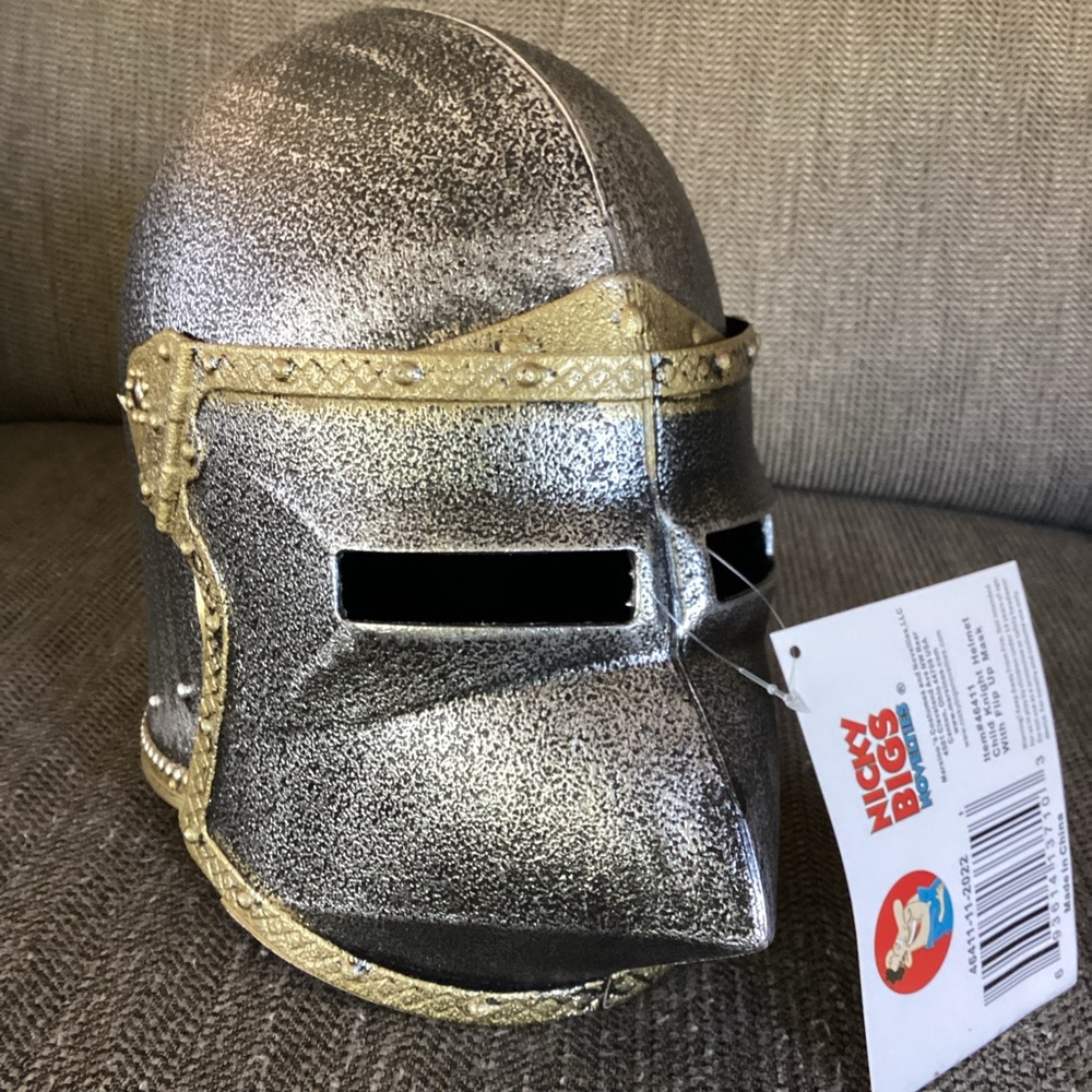 Child Knight Helmet Medieval Costume Pigface Bascinet Pointed Plastic Halloween